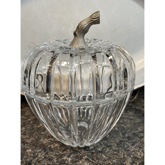 Lead Crystal Tuscany St. George Apple Candy Dish - Picture 3 of 6